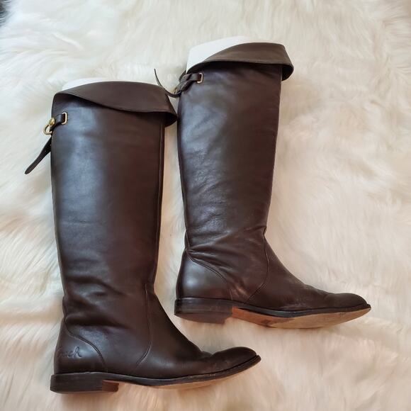 Coach Cheyenne Size 6 Chestnut Leather Riding Boot - Picture 2 of 15
